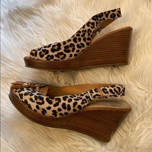 Sperry Leopard Print Wedges